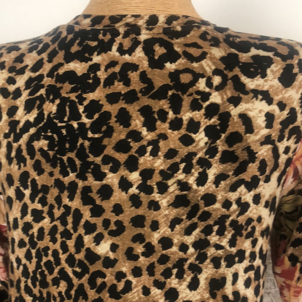 JOHNNY WAS Floral Leopard Print Women's Top Size M - Picture 6 of 12